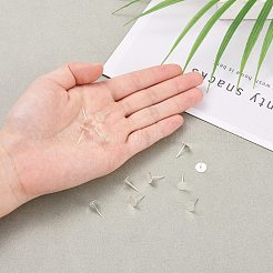 925 серебряная фурнитура для плоских серег-пусетов&nbsp;STER-K167-045G-S