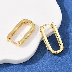 Прямоугольные латунные серьги-кольца с кубическим цирконием&nbsp;EJEW-A156-16B-G