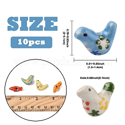 5 шт. фарфоровые бусины ручной работы с принтом&nbsp;PORC-YW0001-27A