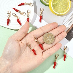 10 шт. подвесные украшения из эмалевого сплава в виде перца&nbsp;HJEW-YW00270