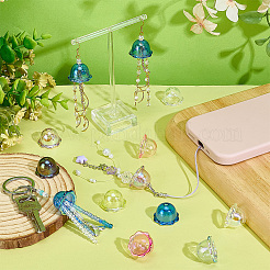 72 шт. 9-цветные гальванизированные прозрачные акриловые колпачки для бусин&nbsp;OACR-PH0004-72