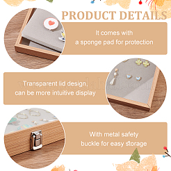 Деревянные презентационные коробки для хранения и демонстрации бейджей&nbsp;CON-WH0089-11A