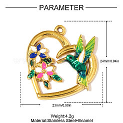 Подвески из нержавеющей стали 304 с эмалью&nbsp;STAS-OY008-55G