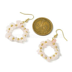 Естественно розовые болтающиеся серьги кварцевые&nbsp;EJEW-JE06000