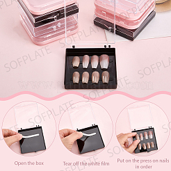 9 шт. 3-цветная пластиковая коробка для хранения накладных ногтей&nbsp;CON-SP0001-16