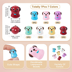 7шт 7 цвета бусины с эмалью лэмпворк ручной работы&nbsp;LAMP-TA0001-76