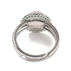 Круглые регулируемые кольца из натурального розового кварца&nbsp;RJEW-K271-02P-02