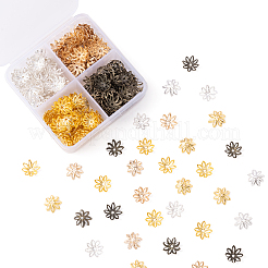 400шт 4 цвета 8-лепестковые железные колпачки для бусин&nbsp;IFIN-CJ0001-65