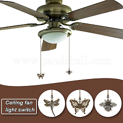 6 шт. 3-х стилевые удлинители цепи для потолочного вентилятора в тибетском стиле&nbsp;AJEW-BC0003-46