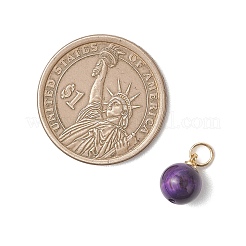 Круглые подвески из окрашенного натурального тигрового глаза&nbsp;PALLOY-JF04979