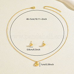 Комплект из ожерелья и серег-гвоздиков из нержавеющей стали с полукруглым кулоном для женщин&nbsp;UL7820