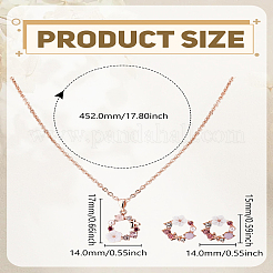 Комплект из ожерелий с подвесками в виде цветка из латуни и искусственного жемчуга и серег-гвоздиков из цинкового сплава для женщин&nbsp;SJEW-LP0001-37