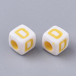 Белые непрозрачные акриловые бусины&nbsp;MACR-R869-01D