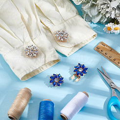 4 шт. 2-х цветные запонки из сплава со стразами&nbsp;HJEW-NB00212