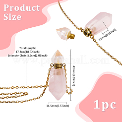 1 шт. натуральный розовый кварц граненый шестиугольный призматический флакон духов подвеска ожерелье&nbsp;NJEW-FH0001-17G-01