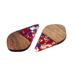 Подвески из прозрачной смолы и ореха&nbsp;RESI-T057-06F