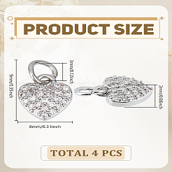 4шт латунные подвески из кубического циркония с микро-паве&nbsp;ZIRC-LP0001-53P
