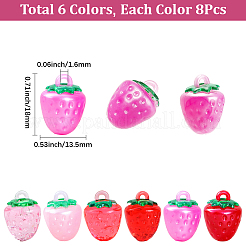 48шт 6 цвета прозрачные подвески из смолы&nbsp;RESI-SC0036-63B