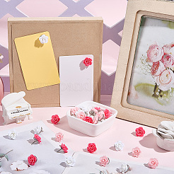 30 шт. 3-х цветные кнопки для рисования в виде цветочной смолы&nbsp;AJEW-SC0031-81