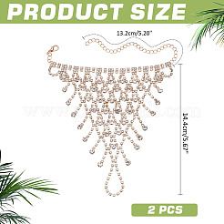 2шт латунный браслет-цепочка со стразами&nbsp;BJEW-ME0001-01G