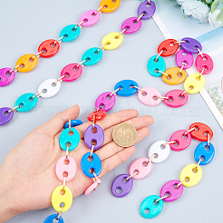 2 прядь цепочек из кофейных зерен ручной работы из пластика AJEW-AR0001-10