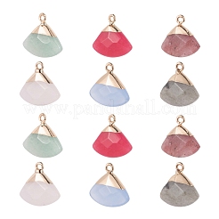 12 шт. 6 стильные гальванические подвески из натуральных драгоценных камней&nbsp;G-LS0002-01