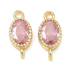 Латунные подвески-шармы с овальными фианитами&nbsp;KK-P348-07G
