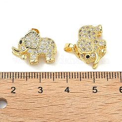 Латунные микропаве прозрачные подвески с фианитом&nbsp;KK-H254-11G