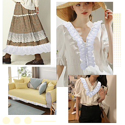 Лента из полиэстерового цветочного кружева с пайетками длиной 10 м&nbsp;OCOR-GF0003-34C