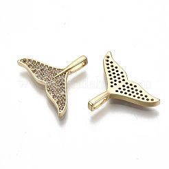 Латунные микропаве прозрачные подвески с фианитом&nbsp;RJEW-T063-43G-NF