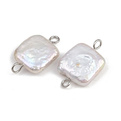 Подвески-коннекторы из натурального пресноводного жемчуга Кеши с квадратной головкой STAS-D378-10P