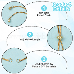 10 шт. латунная цепочка-слайдер для изготовления браслета&nbsp;AJEW-BBC0002-53G