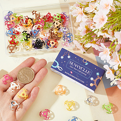 72 шт. 12-х цветные полые акриловые бусины-колпачки&nbsp;DIY-SC0025-76