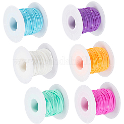 6 рулон 6-х цветных полосок из ПВХ-пластика и ротанга&nbsp;DIY-CY0001-96