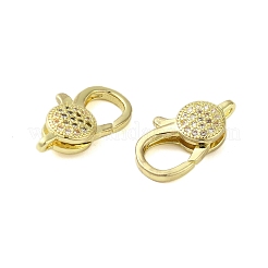 Латунный микро pave прозрачный кубический цирконий лобстер&nbsp;KK-B089-02G