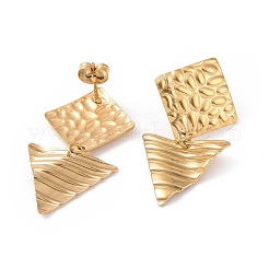 Серьги-гвоздики из нержавеющей стали 304 с подвесками в виде треугольника и ромба для женщин&nbsp;EJEW-G328-16