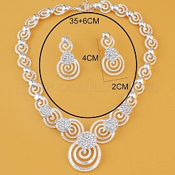 Комплекты из ожерелий и серег-гвоздиков из сплава Vortex с подвесками из кристаллов и страз&nbsp;FS-WG0FB06-01