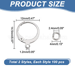 100 шт. фурнитура для сережек из нержавеющей стали 304&nbsp;STAS-AR0002-37A
