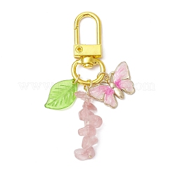 Подвесные украшения из вишневого кварцевого стекла&nbsp;HJEW-JM03258-02