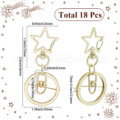18 шт. поворотные застежки для брелка из сплава&nbsp;KEYC-SP0001-48A-G