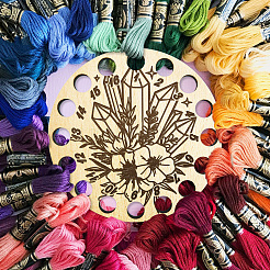 16-позиционные деревянные лотки для хранения ниток для вышивания&nbsp;TOOL-WH0056-033