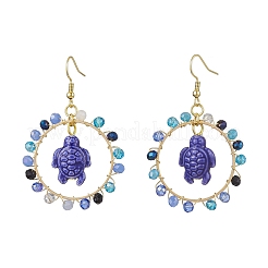 4 пара фарфоровых серег с подвесками 4 цветов&nbsp;EJEW-JE05776