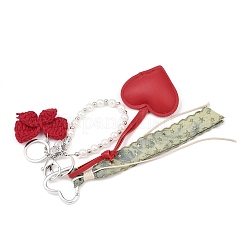 2 шт. подвесных украшений из вязаного вручную волокна и искусственной кожи&nbsp;HJEW-JM04423