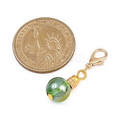 7 шт. рождественских подвесных украшений из латуни и стекла&nbsp;HJEW-JM04161-02