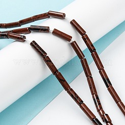 Натурального красного дерева обсидиана бисер нитей G-F247-48