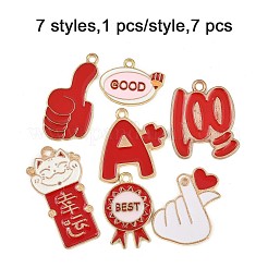 7шт 7 стиля подвески из сплава с эмалью&nbsp;ENAM-FP0003-14