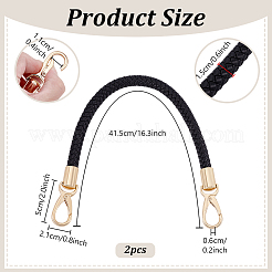 Круглые плетеные шнуры для сумок из искусственной кожи с застежками из цинкового сплава&nbsp;FIND-WH0126-941B-01