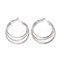 Тройные серьги-кольца из латуни для женщин&nbsp;EJEW-U050-02P