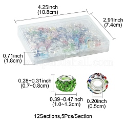 60шт 12 цвета полимерная глина горный хрусталь европейские бусины CPDL-FS0001-02