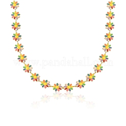 Эмалированные цепочки с цветком ромашки&nbsp;CHS-CJ0001-33